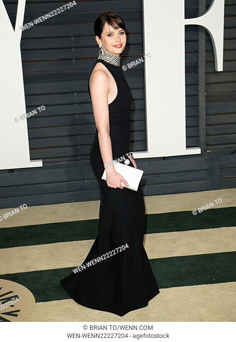 Celebrities attend 2015 Vanity Fair Oscar Party at Wallis Annenberg Center for the Performing Arts with City Hall in Beverly Hills
