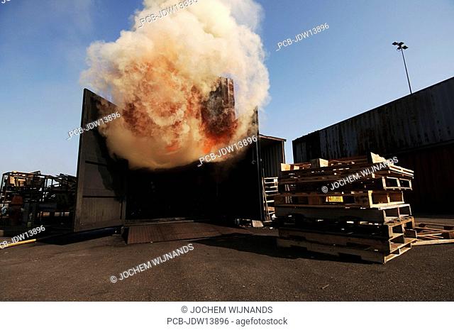 Port of Rotterdam, Maasvlakte, Falck Risc Fire and Safety Training Facility, controlled flashover simulation and training
