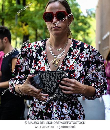 MILAN, Italy- September 20 2018: Women on the street during the Milan Fashion Week