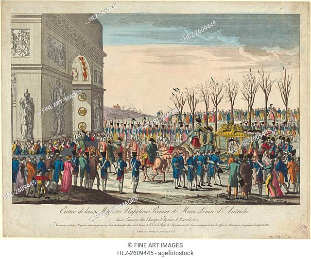 The wedding procession of Napoleon and Marie-Louise along the Champs Elysées on 2nd April 1810, 181 Artist: Anonymous