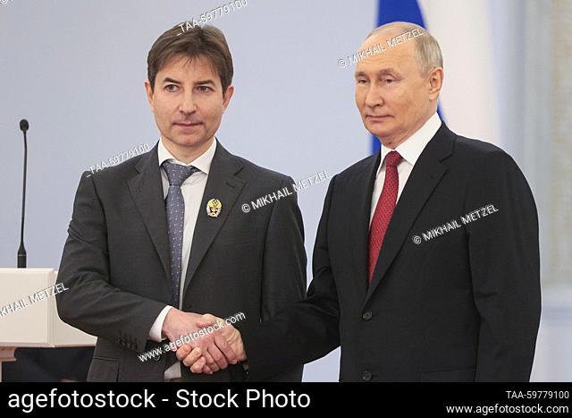 RUSSIA, MOSCOW - JUNE 12, 2023: Dmitry Trofimov (L), Head of the Institute of Reproductive Genetics under Kulakov National Medical Research Centre for...