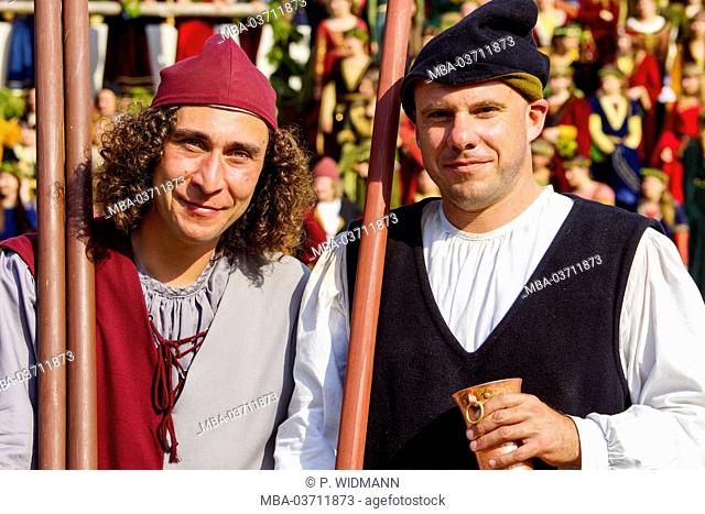 Medieval games during the Landshuter Hochzeit (festival) in Landshut, Lower Bavaria, Bavaria, Germany