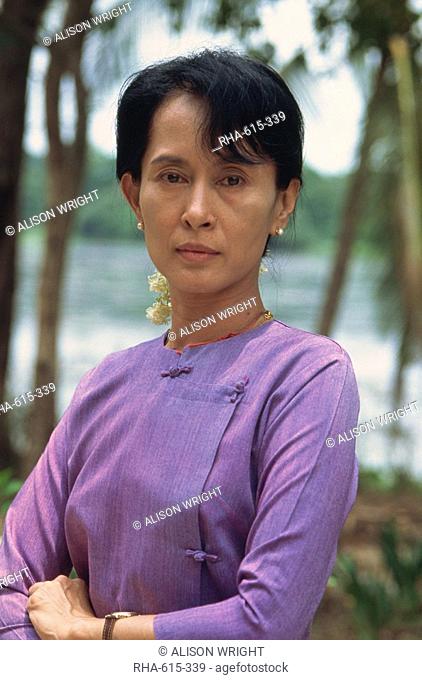 Aung San Suu Kyi at home, Rangoon, Myanmar Burma, Asia