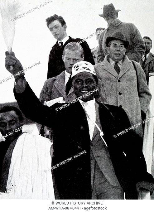 Photograph of Tom Mboya (1930-1969) a Kenyan trade unionist, educationist, Pan Africanist, author, freedom fighter, Cabinet Minister and a founding father of...
