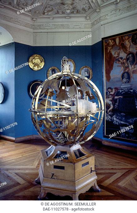 Armillary sphere in a room of the Frederiksborg Castle, Hillerod, Denmark