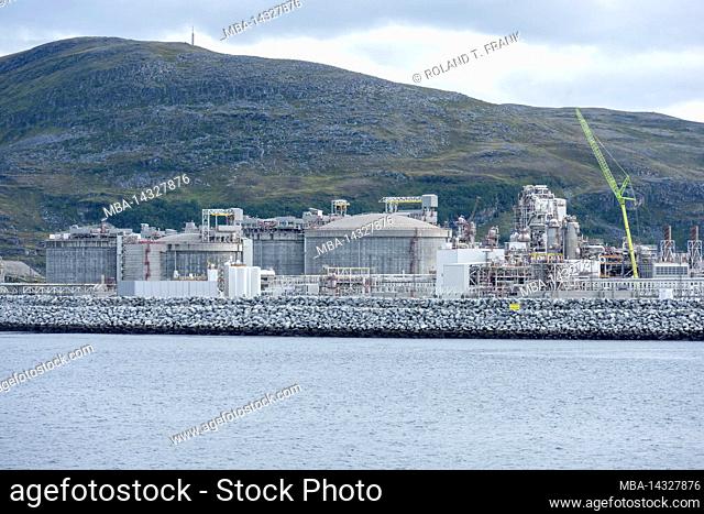 Norway, Troms og Finnmark, natural gas liquefaction plant near Hammerfest. LNG gas terminal Melkøya