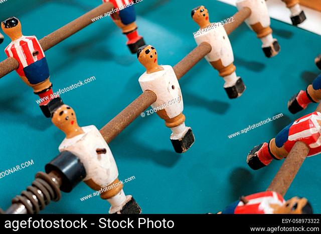 table soccer figures - table football player closeup -