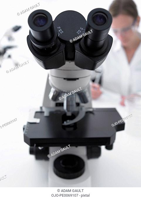 Close up of microscope