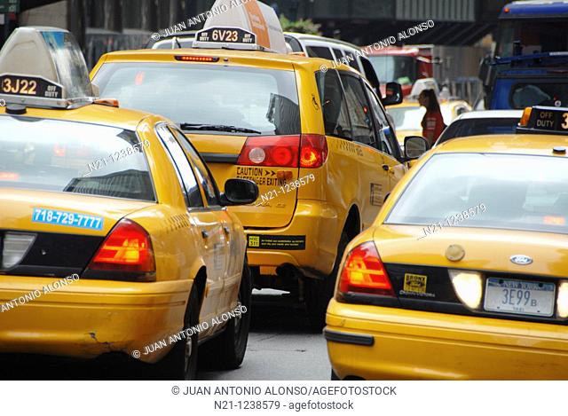 Yellow cabs in Manhattan. New York, New York. USA