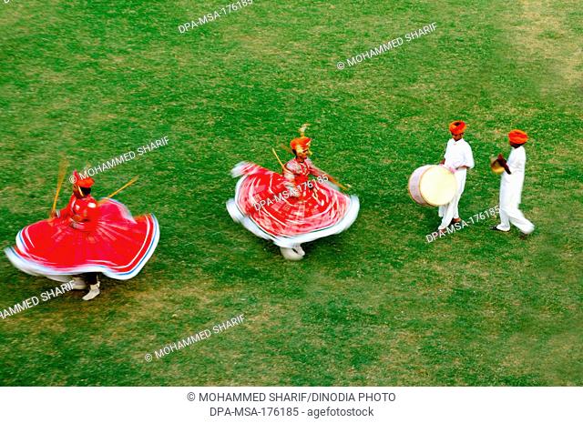 Gher folk dancers at marwar festivals , Jodhpur , Rajasthan , India