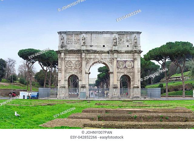the Arch of Constantine in Rome city, Italy
