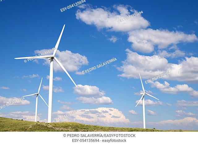 Windmills for electric power production, Soria Province, Castilla Leon, Spain