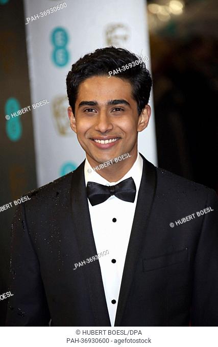 Actor Suraj Sharma arrives at the EE British Academy Film Awards at The Royal Opera House in London, England, on 10 February 2013