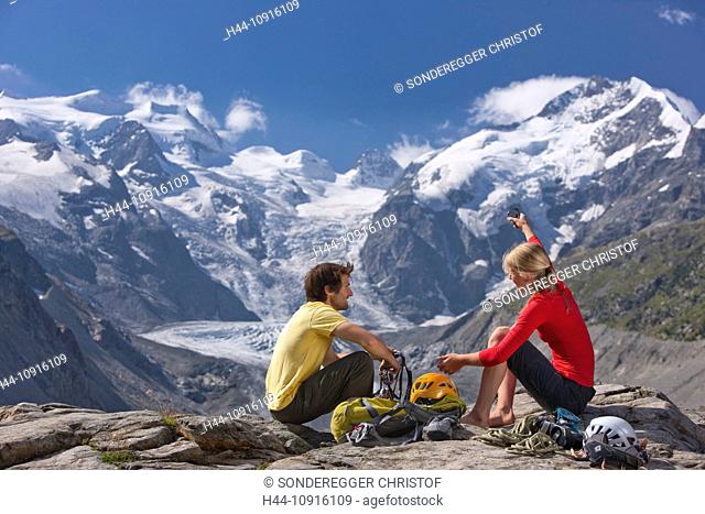 Mountain, mountains, cliff, rock, mountains, summer sport, sport, spare time, leisure, adventure, canton, Graubünden, Grisons, Switzerland, Europe, Engadin