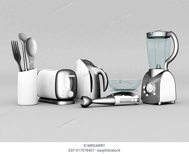 picture of household appliances on a gray background