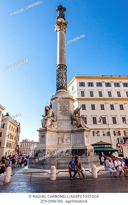 Column of the Immaculate Conception in Piazza di Spagna, Rome, Lazio region, Italy