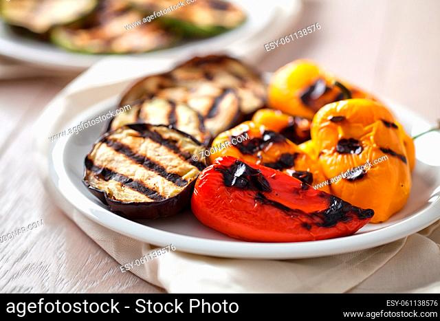 Grilled Vegetables on a plate. High quality photo