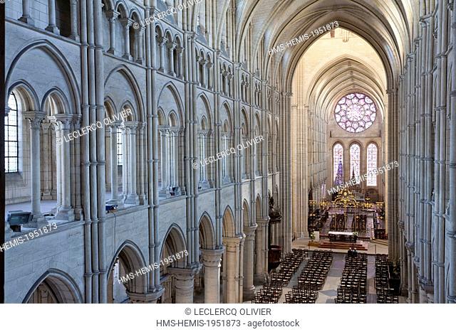 France, Aisne, Laon, inside the cathedral Notre Dame built between 1150 and 1180