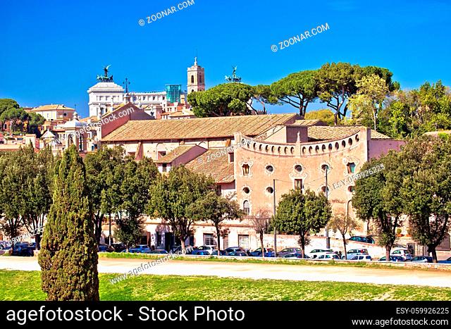 Rome. The Circus Maximus and ancient Rome landmarks view, Eternal city and capital of Italy