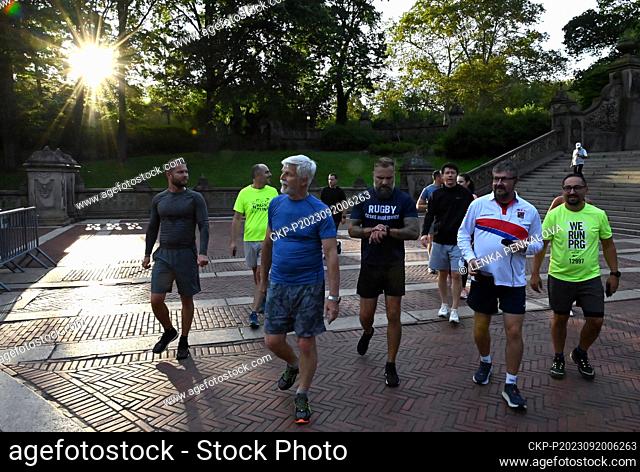 Czech President Petr Pavel, 3rd from left, made his stay in New York more enjoyable with a morning run in Central Park, New York, USA, September 20, 2023