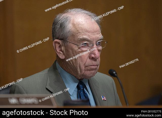 United States Senator Chuck Grassley (Republican of Iowa) attends a hearing of the Senate Finance Committee on Capitol Hill, in Washington, DC, March 31, 2022