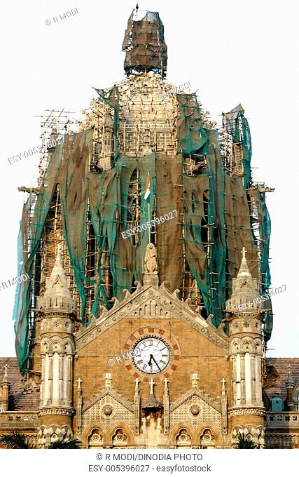 Chatrapati Shivaji Terminus under Renovation Mumbai Maharashtra India Asia