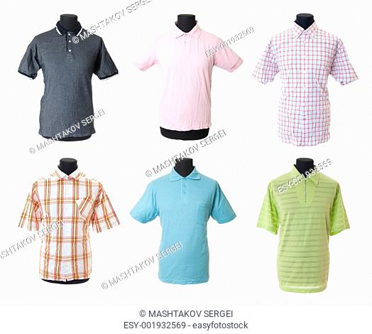 Male t-shirt collection 4 , Isolated
