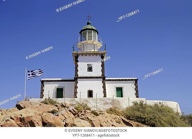 Lighthouse on Cape Akrotiri, Thira Santorini Greece