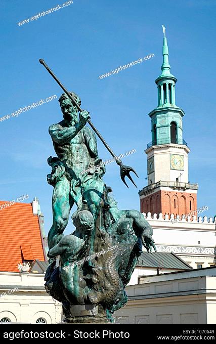 Fountain of Neptune in Poznan