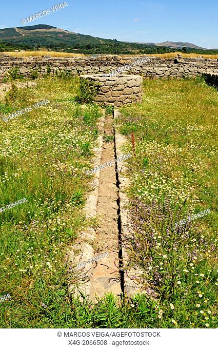 Remains of the roman military camp Aquis Querquennis, Bande, Ourense, Galicia, Spain