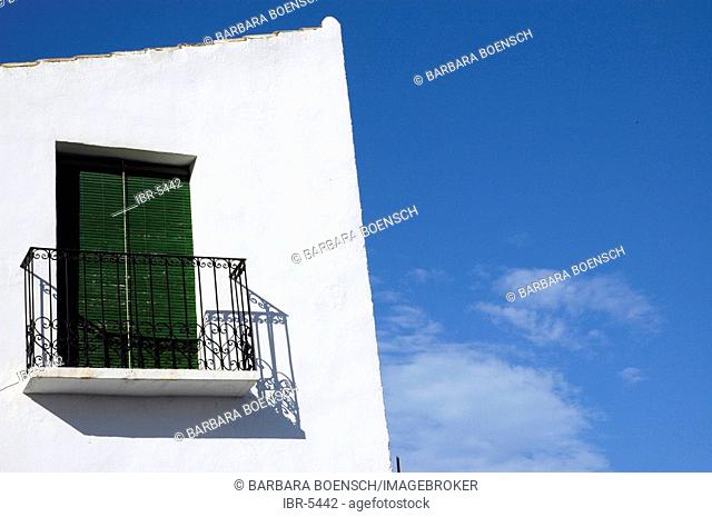 White wall with closed window, Altea, Costa Blanca, Spain