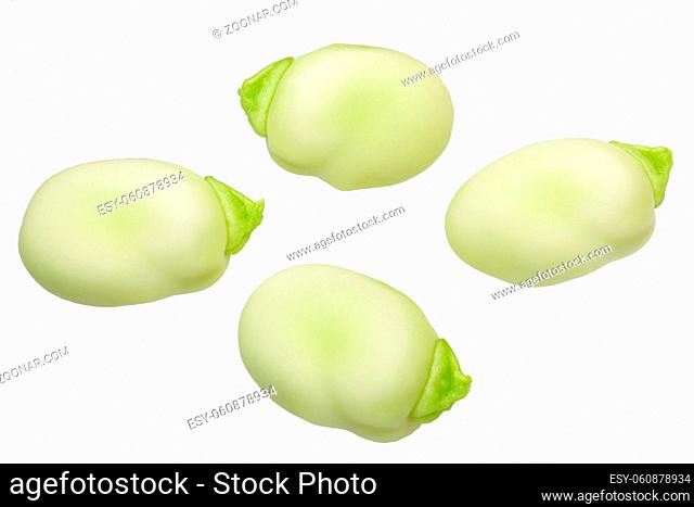 Broad or fava beans (seeds of Vicia faba), fresh. Top view