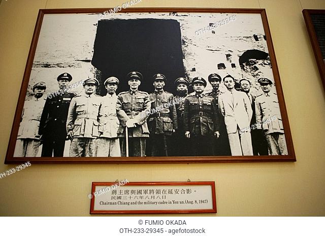 The historical photo of the past Chairman Chiang Kai-shek and his military cadre, Taipei, Taiwan