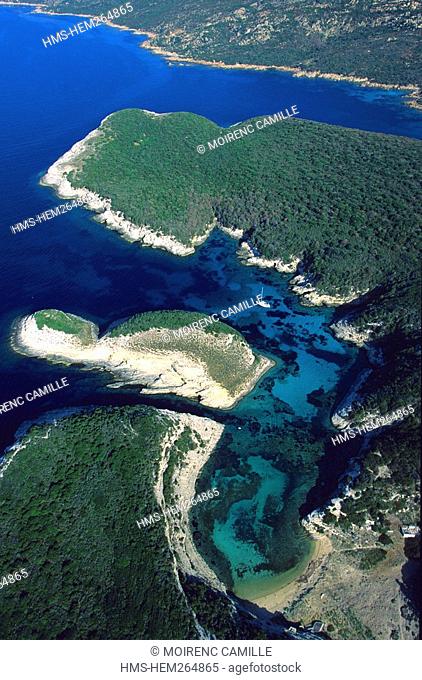 France, Corse du Sud, Ile de Frazzio aerial view