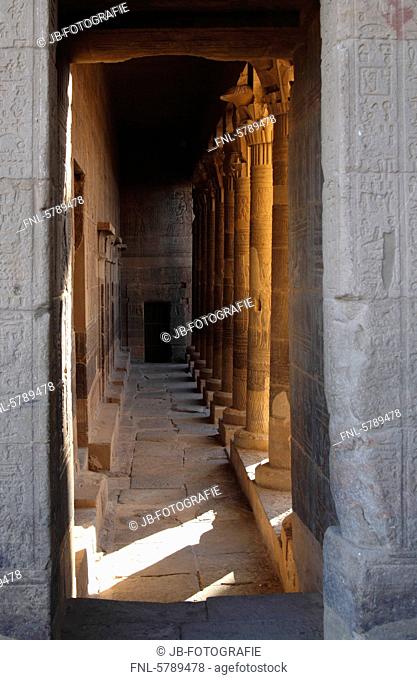 Colonnade in the Philae Temple, Agilkia, Egypt