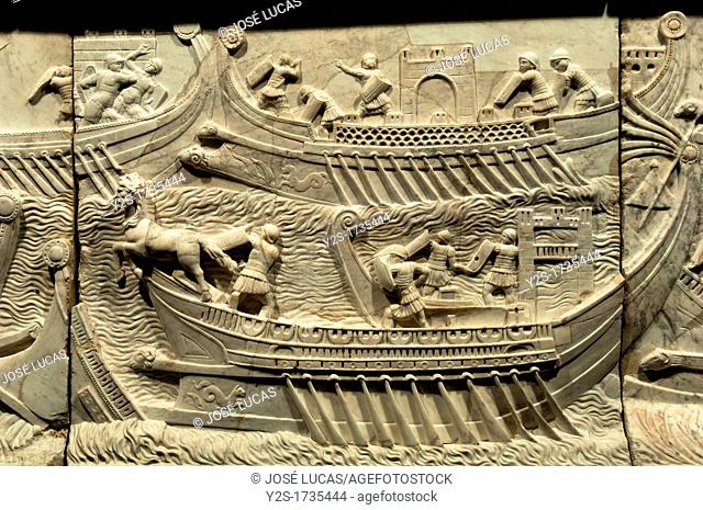 Naval battle of Actium-detail, 1st century, Duques de Cardona Collection, Cordoba, Spain