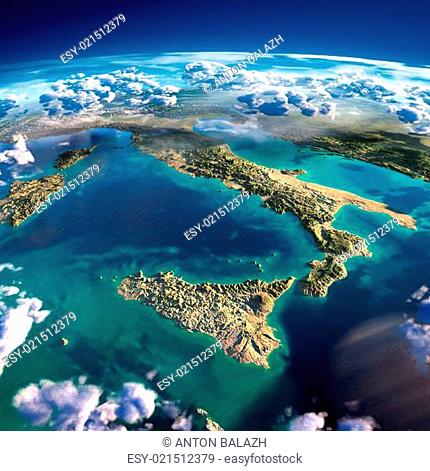 Fragments of the planet Earth. Italy and the Mediterranean Sea