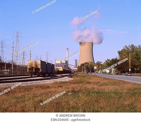 Nipsco Power Station, Michigan City, Indiana  Coal fired  Smoke emissions, high nitrogen dioxide content  October  USA