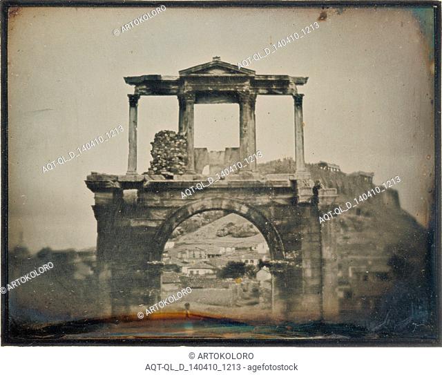 The Arch of Hadrian, Athens; Philippos Margaritis, Greek, 1810 - 1892, and Philibert Perraud, French, born 1815; 1846 - 1847; Daguerreotype; 1/4 plate