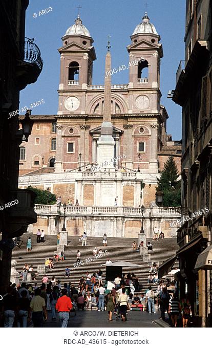 Spanish Steps and church Trinita dei Monti Rome Italy