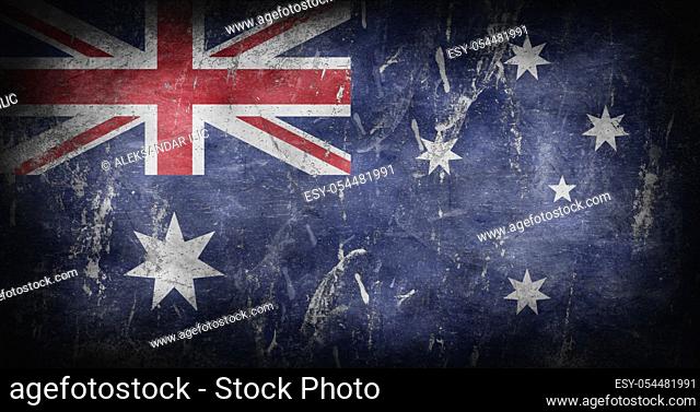 Flag of Australia Grunge, Worn and Scratched 3D Illustration