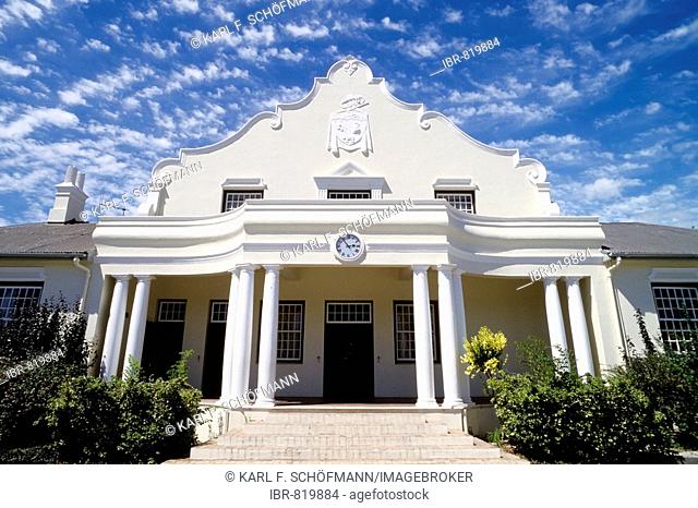 Cape Dutch style town hall, Franschhoek, Western Cape, South Africa