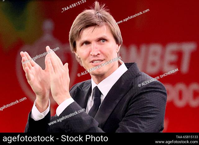 RUSSIA, MOSCOW REGION - DECEMBER 16, 2023: Russian Basketball Federation President Andrei Kirilenko is seen before a Russian Football Cup All-Star Game between...