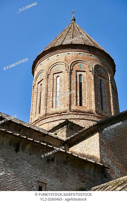 Close up pictures & imagse of the cupola of Timotesubani medieval Orthodox monastery Church of the Holy Dormition (Assumption), dedcated to the Virgin Mary