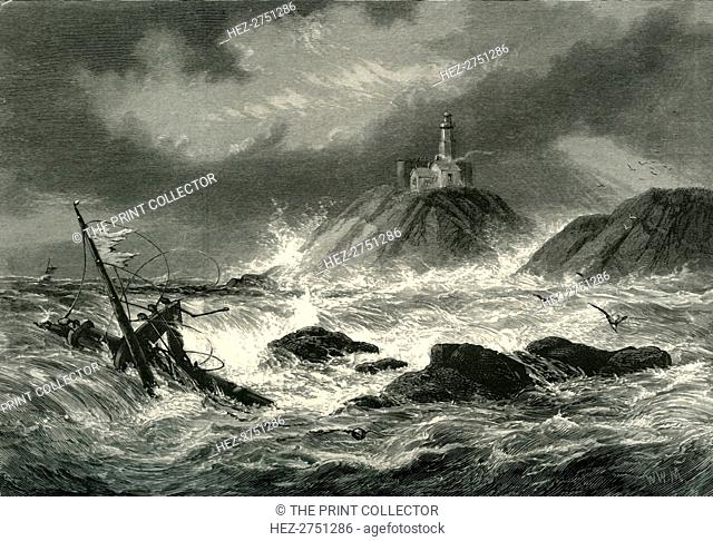 'Mumbles Rocks and Lighthouse, near Swansea', c1870
