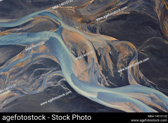 bird's-eye view of abstract river landscape