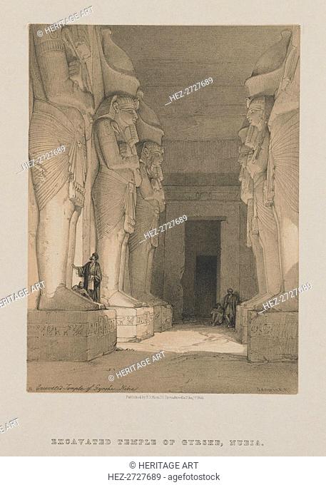 Egypt and Nubia, Volume I: Excavated Temple of Gyrshe, Nubia, 1846. Creator: Louis Haghe (British, 1806-1885); F.G.Moon, 20 Threadneedle Street, London