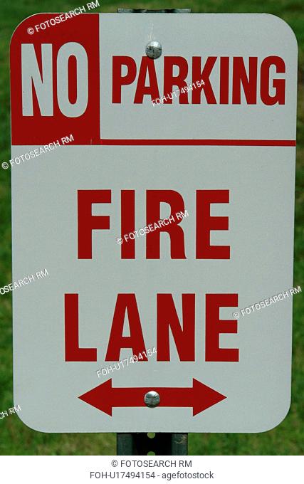 parking sign, No Parking, Fire Lane, regulatory sign