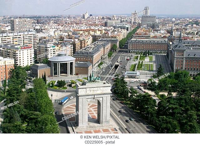 Arco de la Victoria, Calle de la Princesa. Madrid. Spain