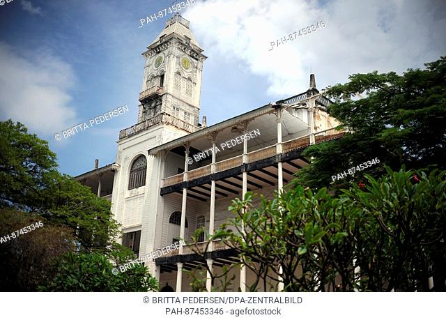 View of the 'House of Wonders - Beit-al-Ajaib' in Stone Town on Zanzibar island, Tanzania, 6 March 2016. The house of wonders was built in 1883 and was the...
